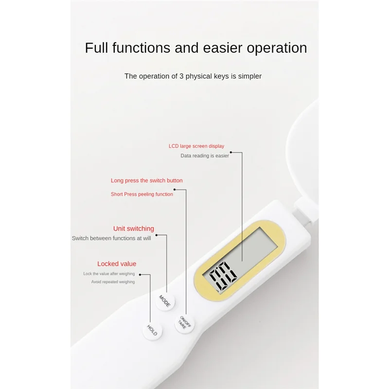 Cuchara Báscula Digital de Cocina – Alta Precisión 0,1g hasta 500g con Pantalla LCD